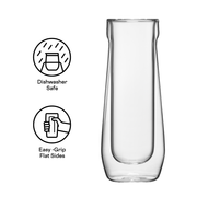 Stemless Flute Glass Set (2) - Smooth Choice L4